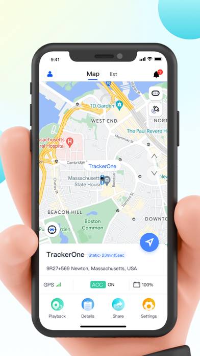 TrackerOne Schermata dell'app #1