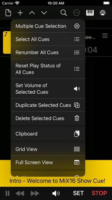 MiX16 Show Cue Lite App-Screenshot