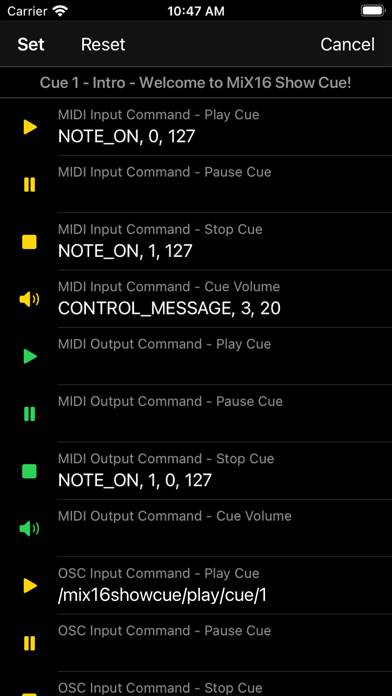 MiX16 Show Cue Lite App-Screenshot