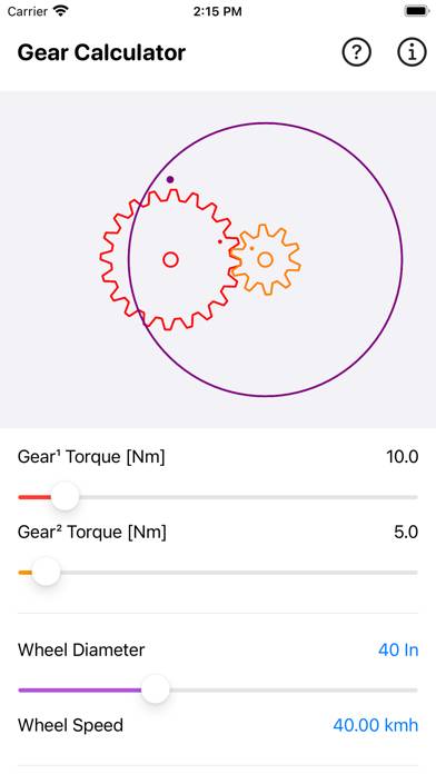 Gear Simulation & Calculation Schermata dell'app