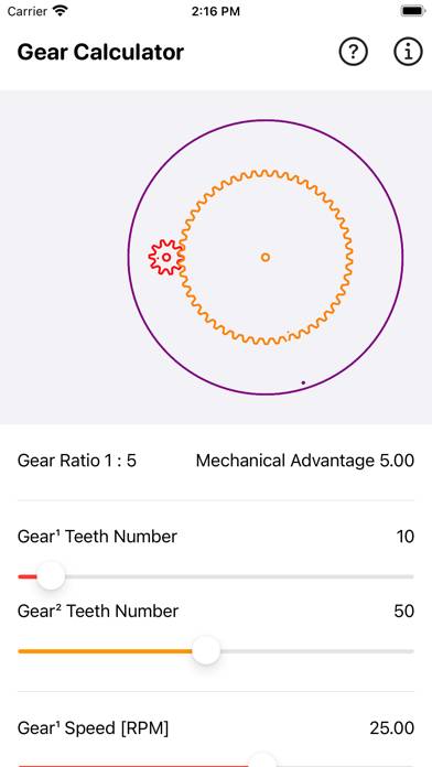 Gear Simulation & Calculation Schermata dell'app