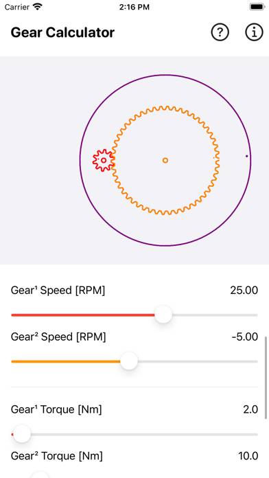 Gear Simulation & Calculation Schermata dell'app