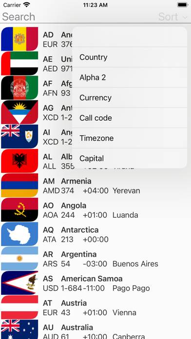 Country Code (Cities) App screenshot #2
