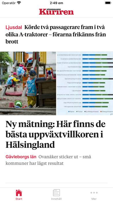 Söderhamns-Kuriren Nyhetsapp skärmdump