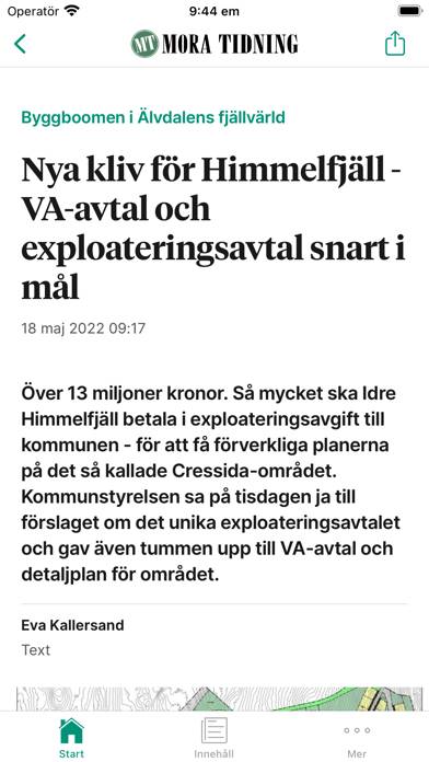 Mora Tidning Nyhetsapp App skärmdump