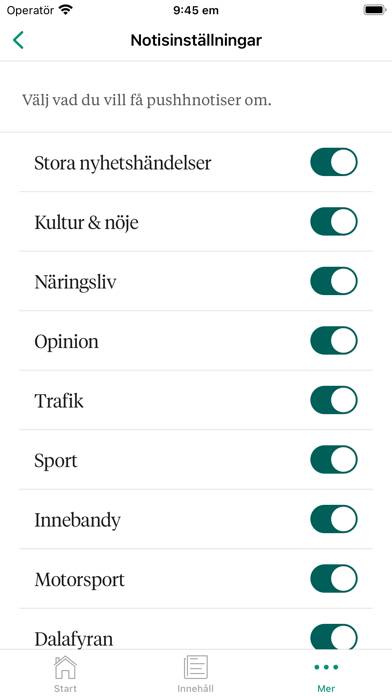 Mora Tidning Nyhetsapp App skärmdump