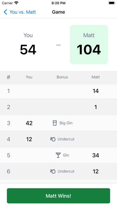 Gin Rummy Score Tracker App screenshot #3