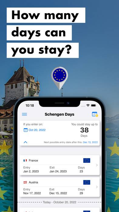 Schengen Days Calculator App screenshot #1
