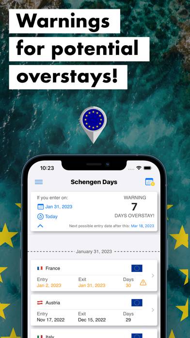 Schengen Days Calculator App-Screenshot #3