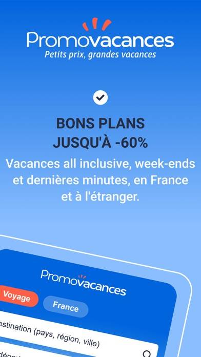 Promovacances : Vols, Séjours App screenshot #1