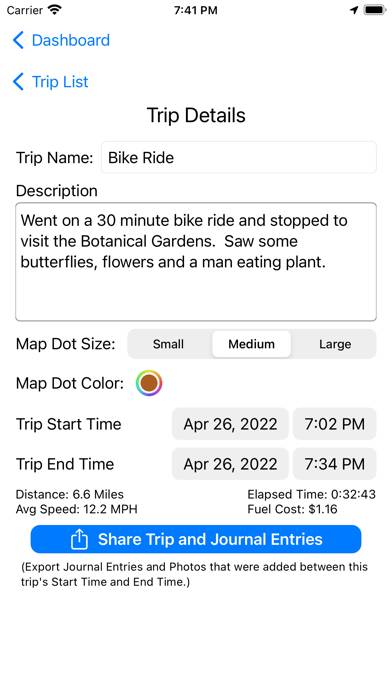 GPS Travel Journal App skärmdump #5