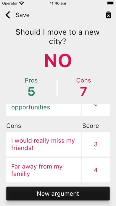 Pros & cons lists App screenshot #3
