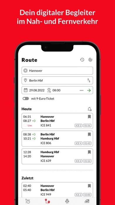 Bahn: Fahrplan & Live Tracking App-Screenshot #1