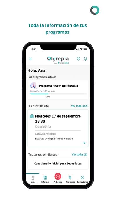 Olympia Quirónsalud App screenshot #2