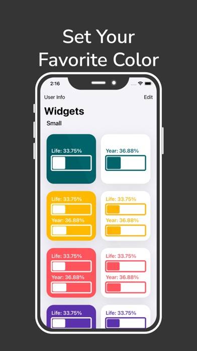 Life Progress Bar for Widgets App screenshot #3