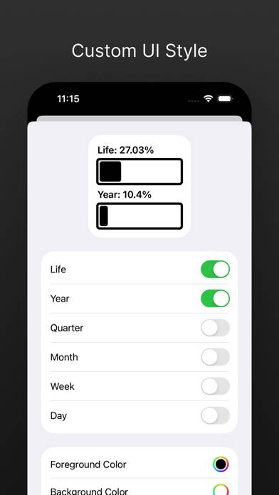 Life Progress Bar for Widgets App screenshot #6