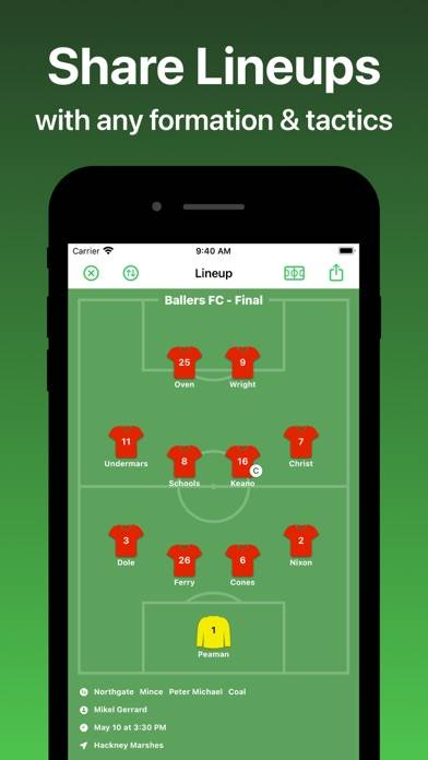 Soccer Lineup Captura de pantalla de la aplicación #1