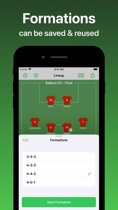 Soccer Lineup Captura de pantalla de la aplicación #5