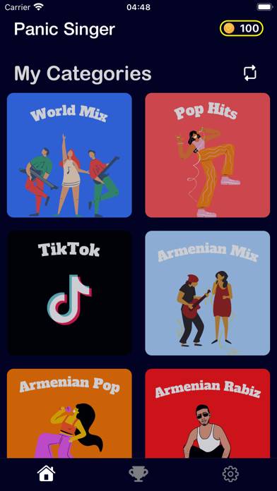 Panic Singer skärmdump av spelet