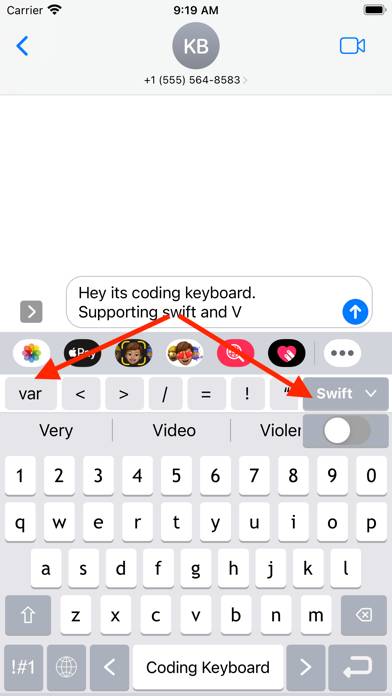 Coding keyboard App skärmdump