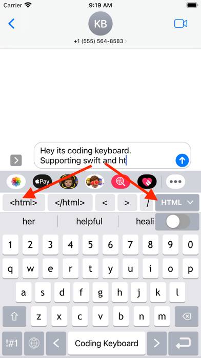 Coding keyboard App skärmdump