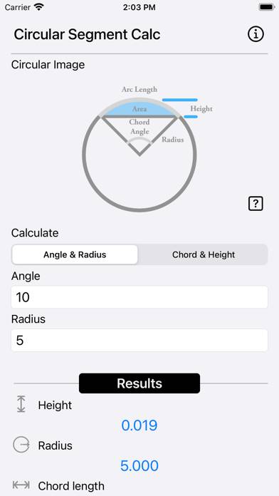 Circular Segment Calculator Capture d'écran de l'application #1
