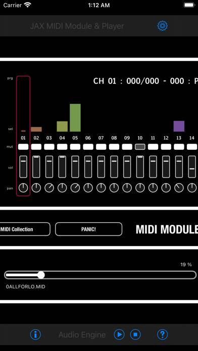 JAX MIDI ModulePlayer Bildschirmfoto