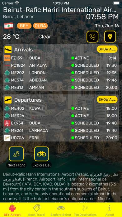 Beirut Airport (BEY) plus Radar Uygulama ekran görüntüsü #1