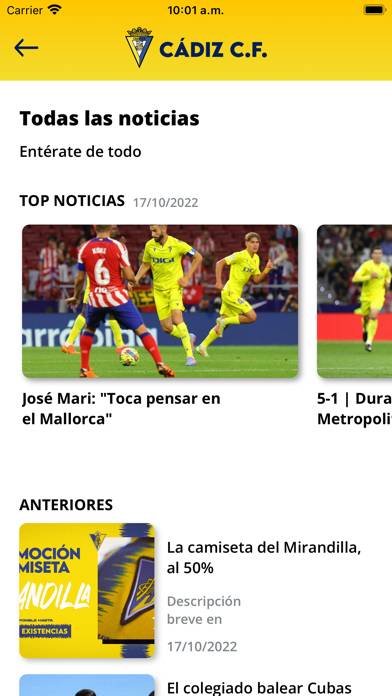 Cádiz CF Oficial App screenshot