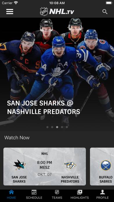 NHL.TV Bildschirmfoto