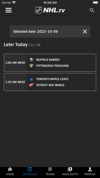 Nhl.tv App-Screenshot
