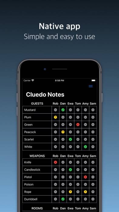 Cluedo Notes App preview #1