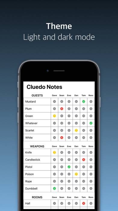 Cluedo Notes Schermata dell'app #4