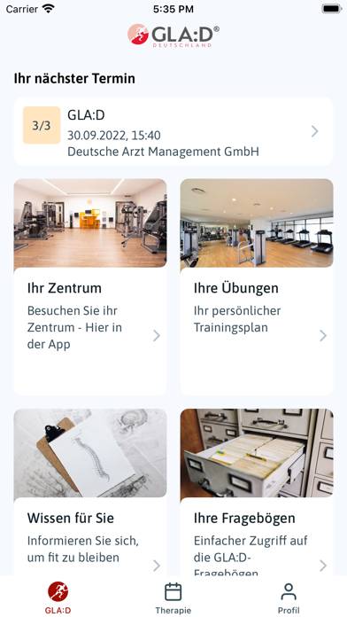 Gla:d Bildschirmfoto
