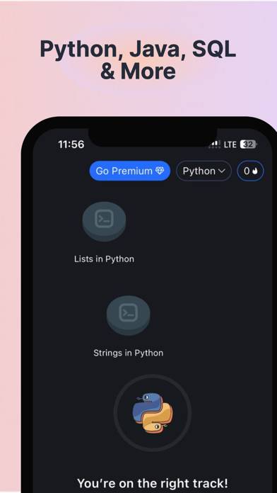 Coding game: Python Java Learn App screenshot #2