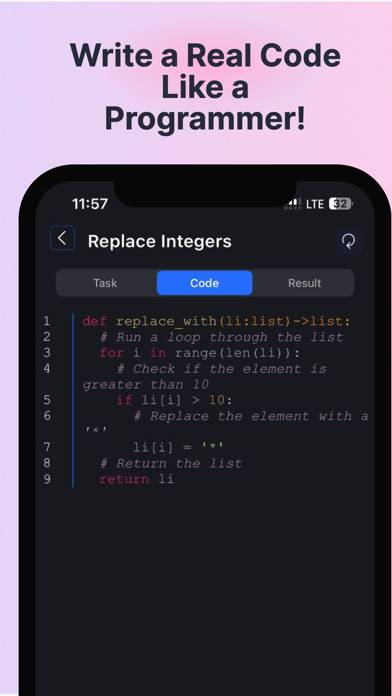 Coding game: Python Java Learn App screenshot #3