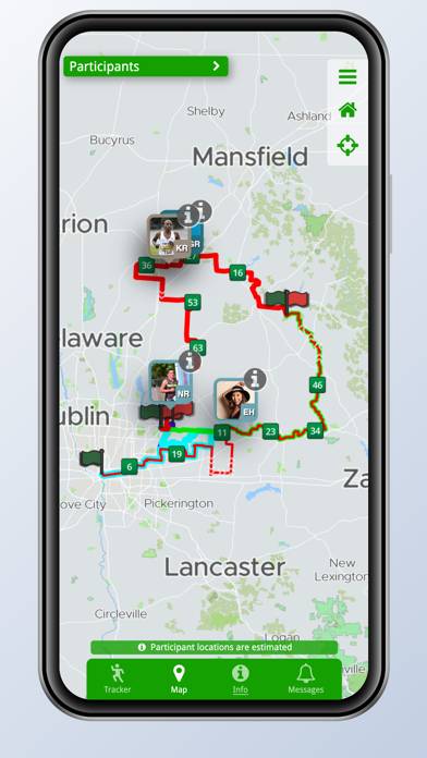 Pelotonia Ride Tracker App screenshot