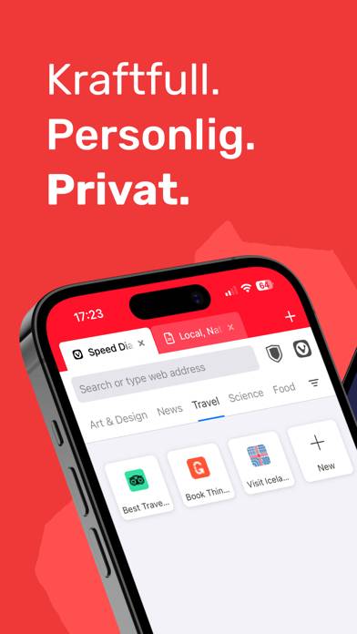 Vivaldi Kraftfull Webbläsare skärmdump