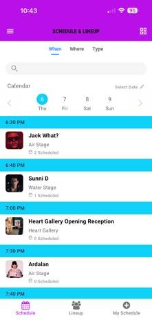 Elements Music & Arts Festival App screenshot