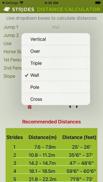 Strides Distance Calculator App skärmdump