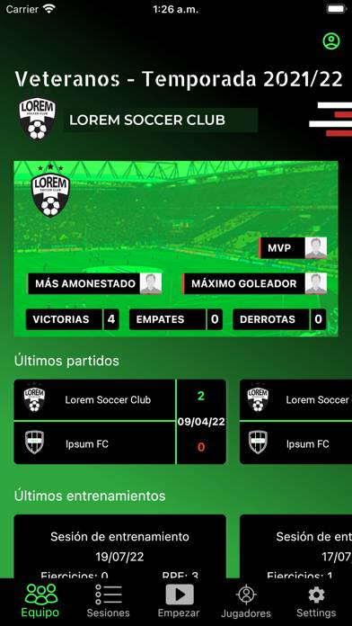 UBIKO Sports captura de pantalla