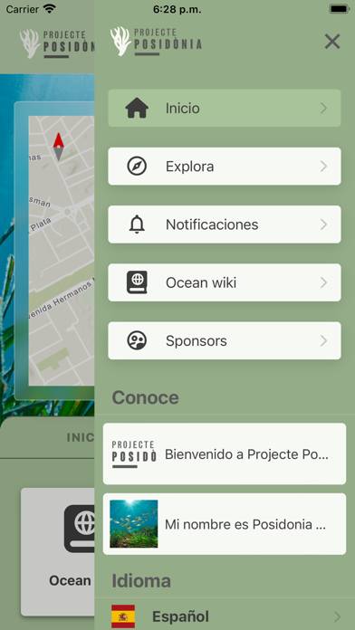 Projecte Posidònia Captura de pantalla de la aplicación