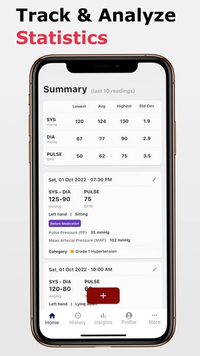 Blood Pressure Tracking App Captura de pantalla de la aplicación #2