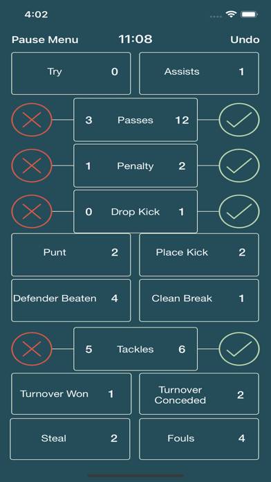 Rugby StatKeeper Schermata dell'app