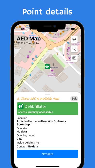 AED-Karte - Defibrillatoren