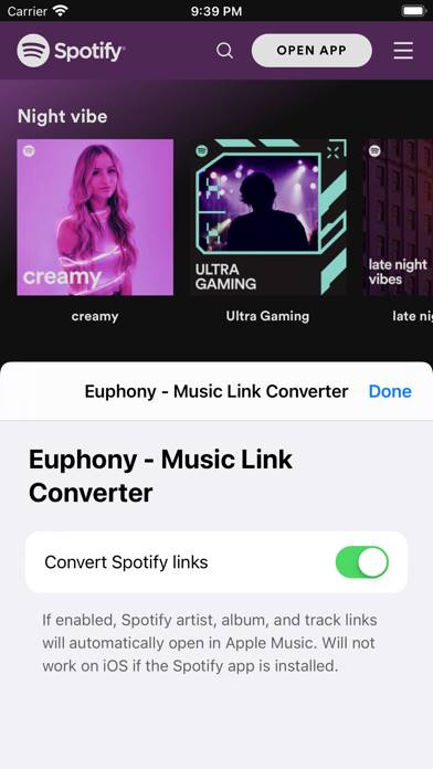 Euphony - Music Link Converter immagine dello schermo