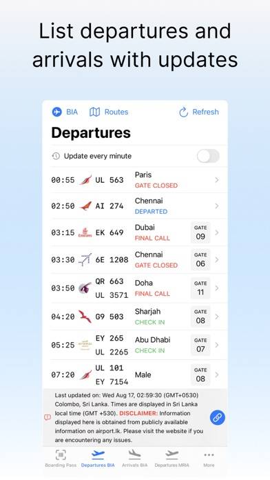 Sri Lanka Airports App-Screenshot