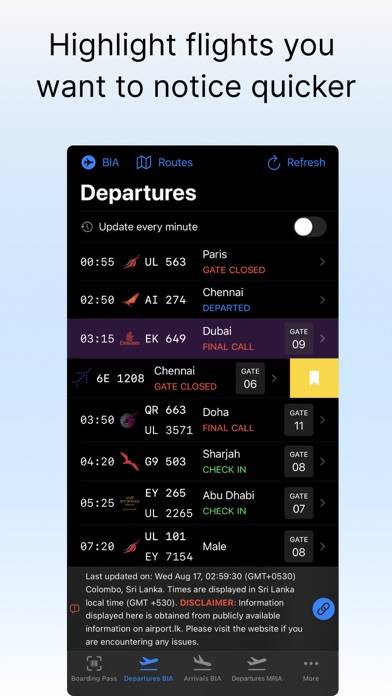 Sri Lanka Airports - Flights Bildschirmfoto