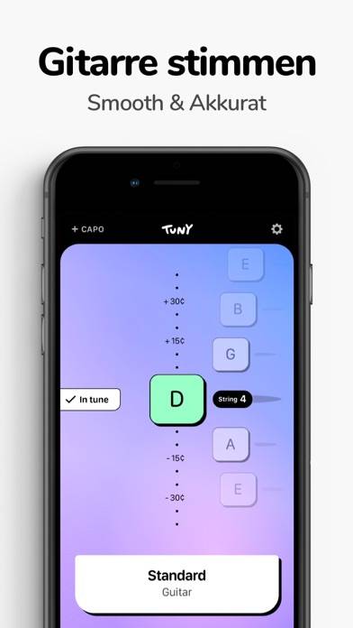 TUNY: Stimmgerät für Gitarre Bildschirmfoto