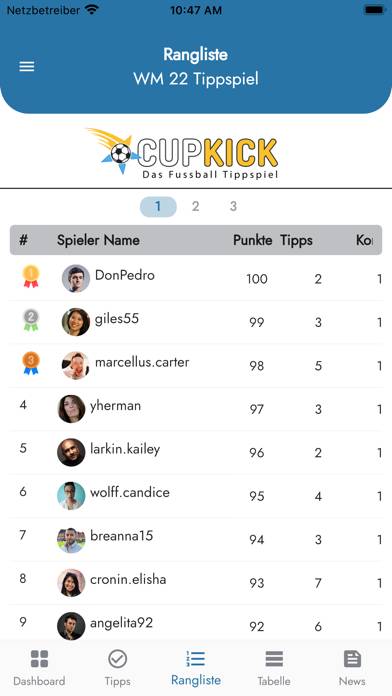 Cupkick – Das Tippspiel App-Screenshot #3